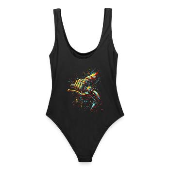 Street Style Biker Motif Full Throttle Throttle Grip - Maillot de bain femme - noir - Dos - AI Model Female 172 light (172cm)
