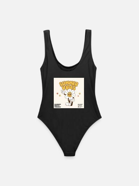 Sommer Vibes Design - Frauen Badeanzug - Schwarz