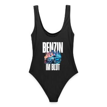 Benzin im Blut Neon - Frauen Badeanzug - Schwarz - Hinten - AI Model Female 172 light (172cm)