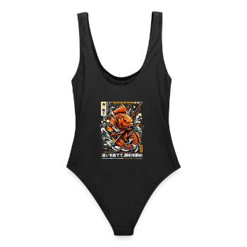 Koi Warrior Achieve Victory - Frauen Badeanzug - Schwarz - Hinten - AI Model Female 172 light (172cm)