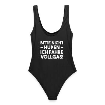 Mofa Vollgas - Frauen Badeanzug - Schwarz - Hinten - AI Model Female 172 light (172cm)