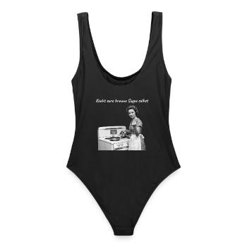 FCK AFD Hoodie - Kocht eure braune Suppe selbst Re - Frauen Badeanzug - Schwarz - Hinten - AI Model Female 172 light (172cm)