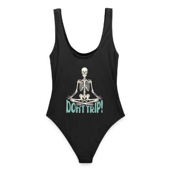 Dont Trip Skeleton Gaming Leonida  - Frauen Badeanzug - Schwarz - Hinten - AI Model Female 172 light (172cm)