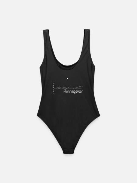 Henningsvær Norwegen Küstenmotiv - Frauen Badeanzug - Schwarz