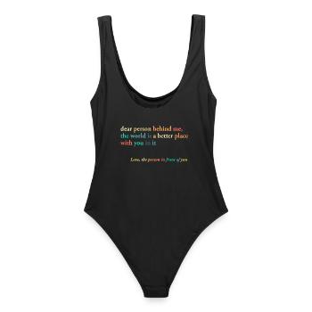 dear person behind me - Frauen Badeanzug - Schwarz - Hinten - AI Model Female 172 light (172cm)