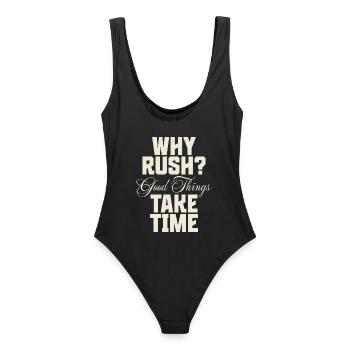 Pourquoi se presser ? Les bonnes choses prennent du temps - Maillot de bain femme - noir - Dos - AI Model Female 172 light (172cm)