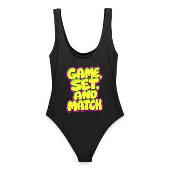 Set de jeu Match Tennis Shirt, style néon - Maillot de bain femme - noir - Dos - AI Model Female 172 light (172cm)