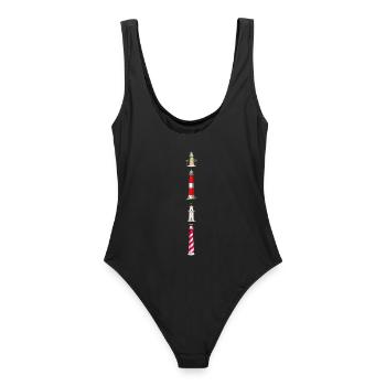 Phares, Pays-Bas, Turquie, États-Unis, Allemagne - Maillot de bain femme - noir - Dos - AI Model Female 172 light (172cm)