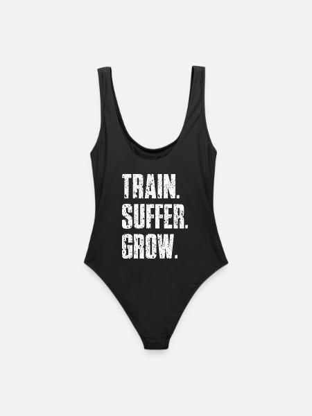 Train Suffer Grow Grunge Motto - White - Frauen Badeanzug - Schwarz