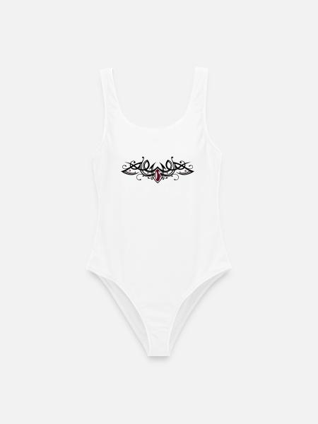 Tribal Tattoo Ornament mit Edelstein - Frauen Badeanzug - Weiß