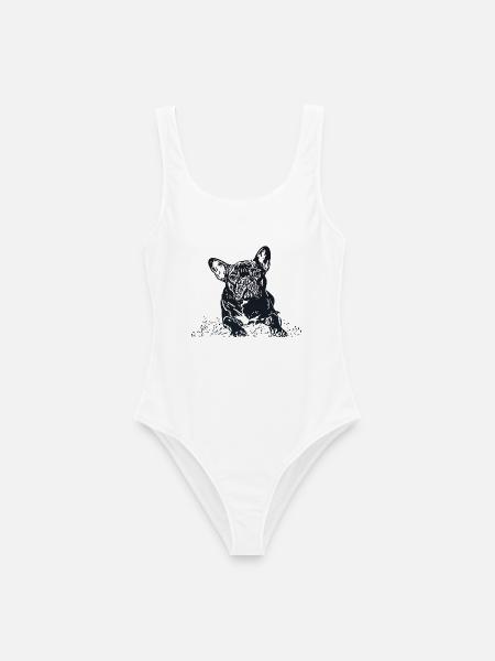 Französische Bulldogge - Frauen Badeanzug - Weiß