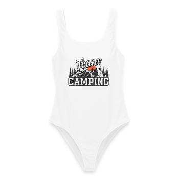Équipe Camping - Maillot de bain femme - blanc - Devant - AI Model Female 172 dark (172cm)