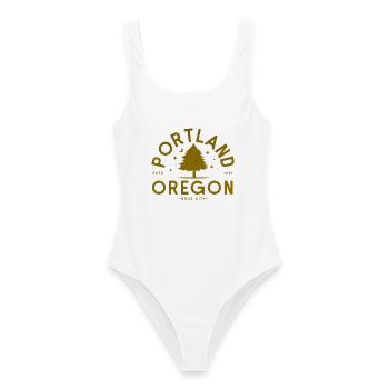 Portland Oregon Vintage Baum Logo - Frauen Badeanzug - Weiß - Vorne - AI Model Female 172 dark (172cm)