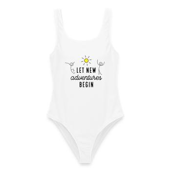 Aventure ou nouveau départ - Maillot de bain femme - blanc - Devant - AI Model Female 172 dark (172cm)
