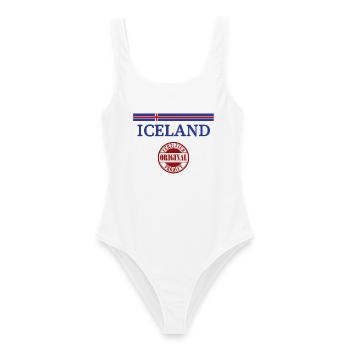 Drapeau de l’Islande, fierté islandaise - Maillot de bain femme - blanc - Devant - AI Model Female 172 dark (172cm)