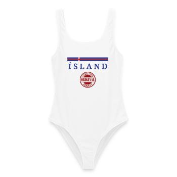 Drapeau de l’Islande, fierté islandaise - Maillot de bain femme - blanc - Devant - AI Model Female 172 dark (172cm)