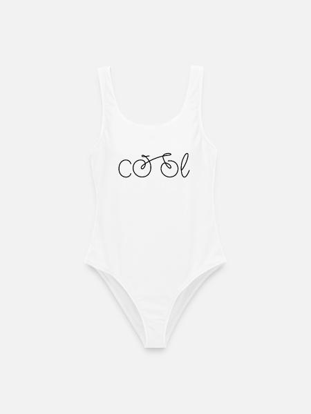 Fahrrad - Frauen Badeanzug - Weiß