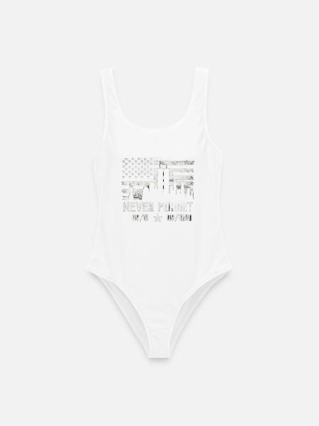 Never Forget 09/11 – New York Skyline mit Twin To - Frauen Badeanzug - Weiß
