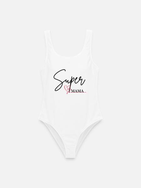 Super-Mama - Frauen Badeanzug - Weiß