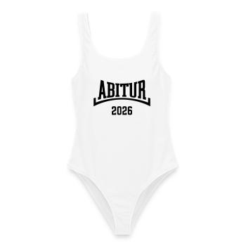 Abitur 2026 (Abiturient / Abi 26 / Konkav / B) - Maillot de bain femme - blanc - Devant - AI Model Female 172 dark (172cm)