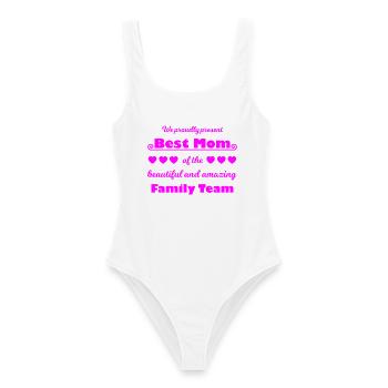 Meilleure équipe de maman – Family Joy Pink - Maillot de bain femme - blanc - Devant - AI Model Female 172 dark (172cm)