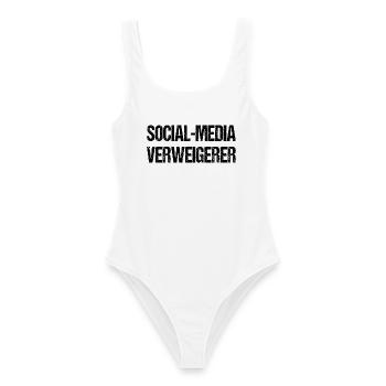 Social Media Verweigerer Offline  - Frauen Badeanzug - Weiß - Vorne - AI Model Female 172 dark (172cm)