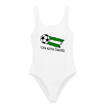 Wir sind zurück Fußball Comeback Bremen - Frauen Badeanzug - Weiß - Vorne - AI Model Female 172 dark (172cm)