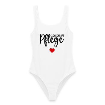 Pflege Pflegefachkraft Herz - Frauen Badeanzug - Weiß - Vorne - AI Model Female 172 dark (172cm)