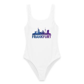 Frankfurt Stadt Skyline - Frauen Badeanzug - Weiß - Vorne - AI Model Female 172 dark (172cm)