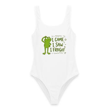 Frosch - I came I saw I frogot why I came - Frauen Badeanzug - Weiß - Vorne - AI Model Female 172 dark (172cm)