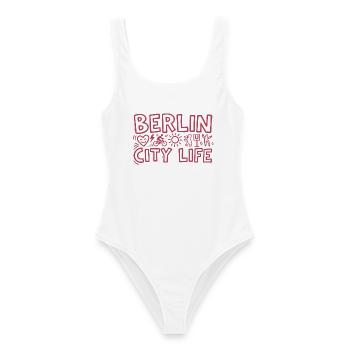 Berlin - City Life. Stadt mit Charme und Stil - Frauen Badeanzug - Weiß - Vorne - AI Model Female 172 dark (172cm)