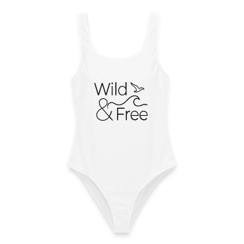 Wild and Free - Frauen Badeanzug - Weiß - Vorne - AI Model Female 172 dark (172cm)