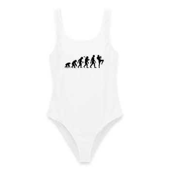 Kickboxer Evolution für Kickboxen Taekwondo - Frauen Badeanzug - Weiß - Vorne - AI Model Female 172 dark (172cm)