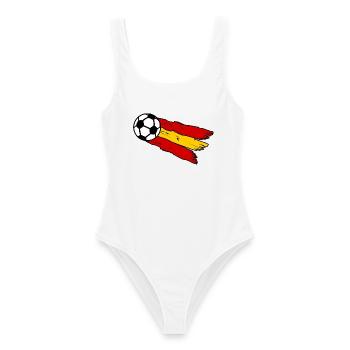 Die spanischen Fans - Frauen Badeanzug - Weiß - Vorne - AI Model Female 172 dark (172cm)