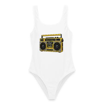 Old School Boombox Radio 90er Hip-Hop-Musik - Frauen Badeanzug - Weiß - Vorne - AI Model Female 172 dark (172cm)