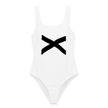X Kreuz Symbol Verbot - Frauen Badeanzug - Weiß - Vorne - AI Model Female 172 dark (172cm)