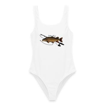 Angeln mit Rute Karpfen Fisch Petri Heil - Frauen Badeanzug - Weiß - Vorne - AI Model Female 172 dark (172cm)