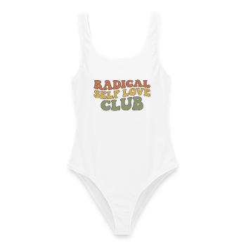 Radical Self Love Club - Frauen Badeanzug - Weiß - Vorne - AI Model Female 172 dark (172cm)