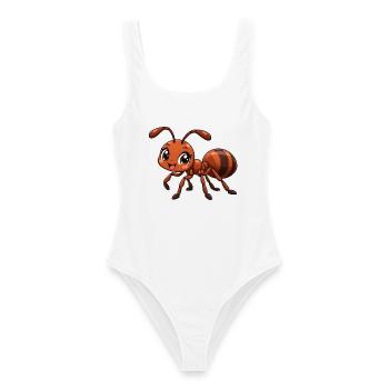 Ameise Kawaii Style – Süßes kleines Insekt - Frauen Badeanzug - Weiß - Vorne - AI Model Female 172 dark (172cm)