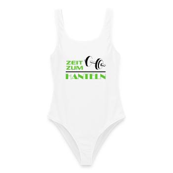 Zeit zum Hanteln Bodybuilder Bodybuilding Sport - Frauen Badeanzug - Weiß - Vorne - AI Model Female 172 dark (172cm)