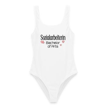 Abschluss Studium Sozialwesen Sozialarbeiterin - Frauen Badeanzug - Weiß - Vorne - AI Model Female 172 dark (172cm)