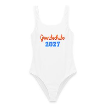 Einschulung Grundschule 2027 - Frauen Badeanzug - Weiß - Vorne - AI Model Female 172 dark (172cm)