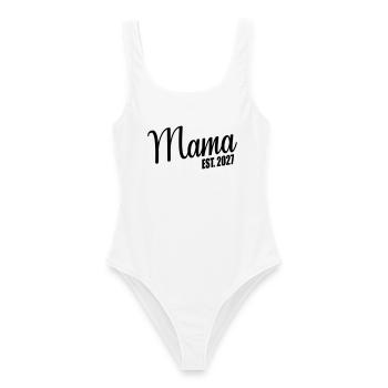 Baby verkünden, Mama 2027 - Frauen Badeanzug - Weiß - Vorne - AI Model Female 172 dark (172cm)