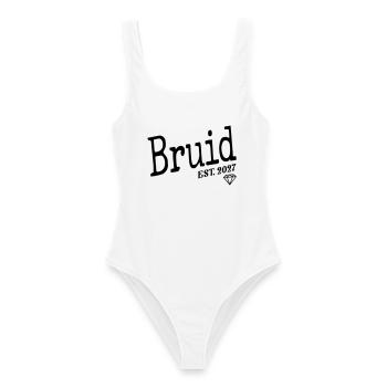 Niederländische Braut 2027 - Frauen Badeanzug - Weiß - Vorne - AI Model Female 172 dark (172cm)