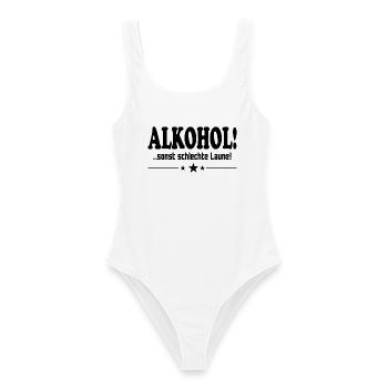 Alkohol trinken Schlechte Laune Alkohol Saufen - Frauen Badeanzug - Weiß - Vorne - AI Model Female 172 dark (172cm)