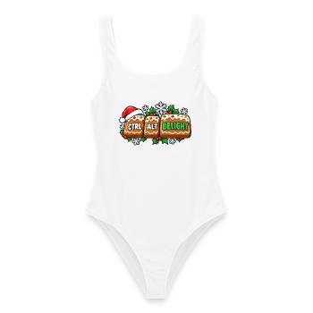 Ctrl Alt Delight Weihnachtsdesign - Frauen Badeanzug - Weiß - Vorne - AI Model Female 172 dark (172cm)
