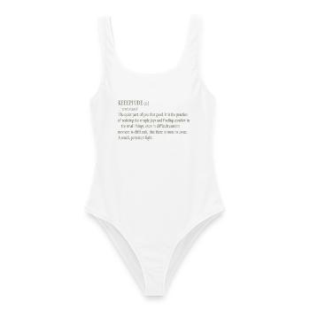 Stille Freude Typo-Definition - Frauen Badeanzug - Weiß - Vorne - AI Model Female 172 dark (172cm)