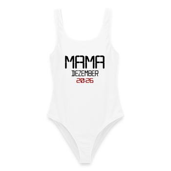 Geburt Baby, Dezember 2026 Mama - Frauen Badeanzug - Weiß - Vorne - AI Model Female 172 dark (172cm)
