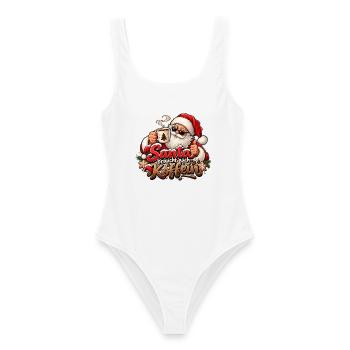 Kaffeliehaber Weihnachten Santa braucht Kaffee  - Frauen Badeanzug - Weiß - Vorne - AI Model Female 172 dark (172cm)