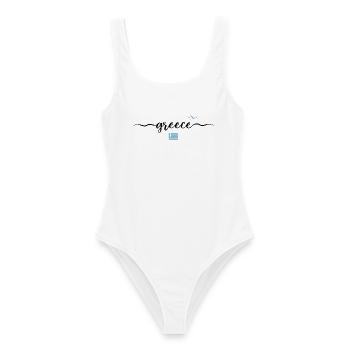 Greece - Griechenland | Traumurlaub | Strand - Frauen Badeanzug - Weiß - Vorne - AI Model Female 172 dark (172cm)